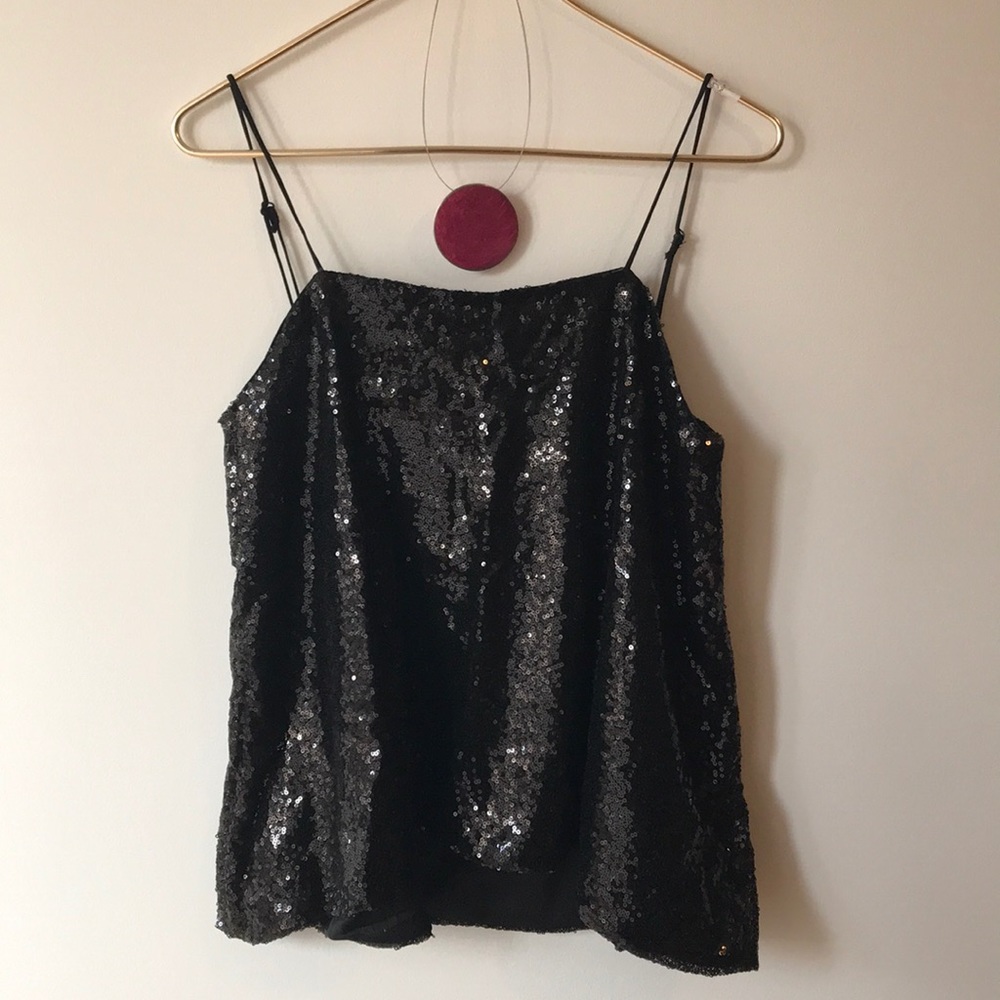 Sparkly black sequin swing blouse top